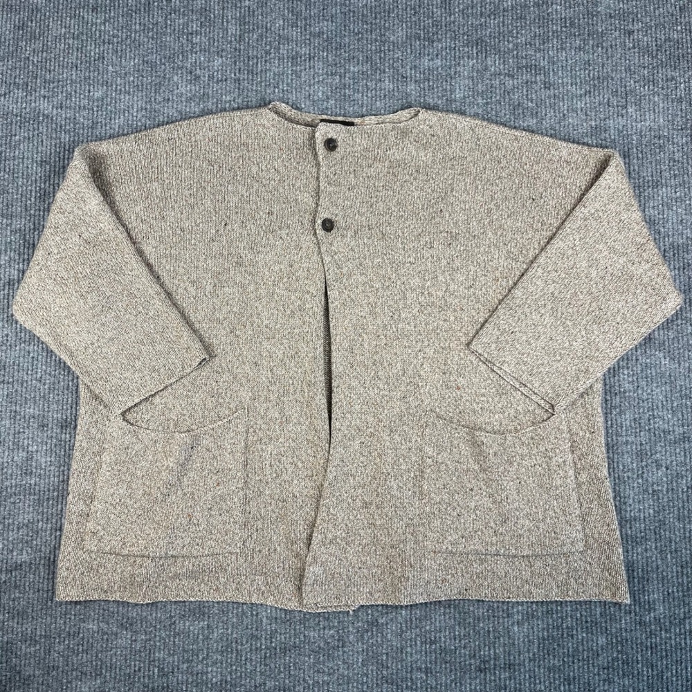 Eskandar Cardigan Womens OS Merino Wool Cashmere Hand Loomed Oversized Sweater